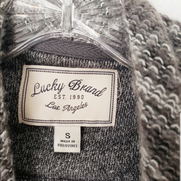 LUCKY Brand Striped Marl Ooen Knit Waterfall Cardigan - Picture 4 of 9